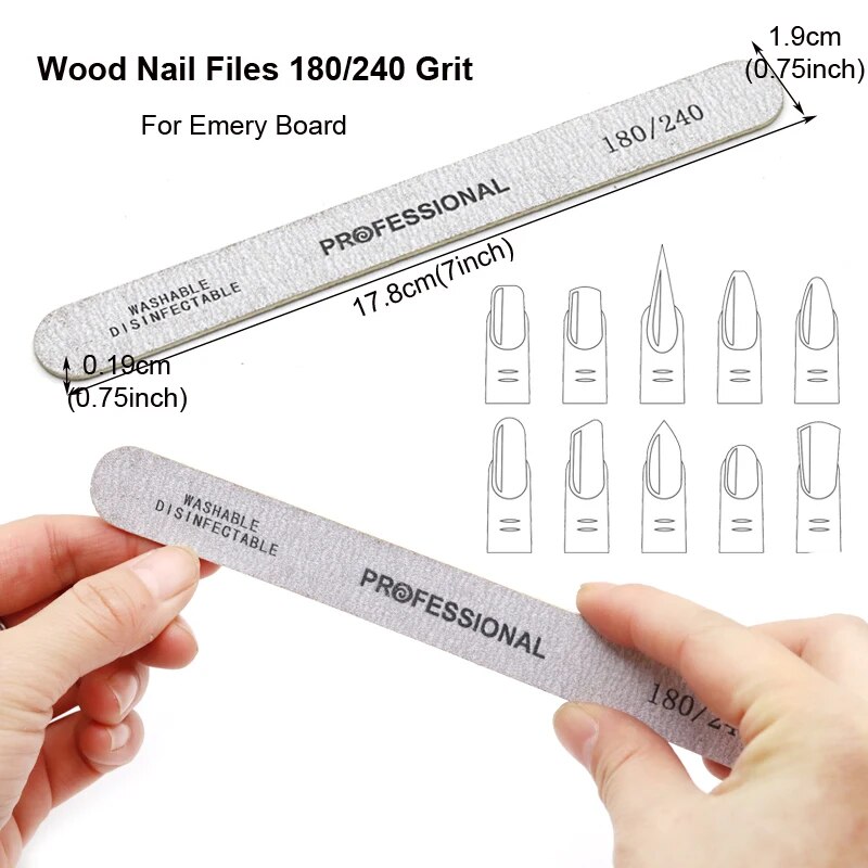 100Pcs Wooden Nail File Profes - Nail File Titanium reseña y precio