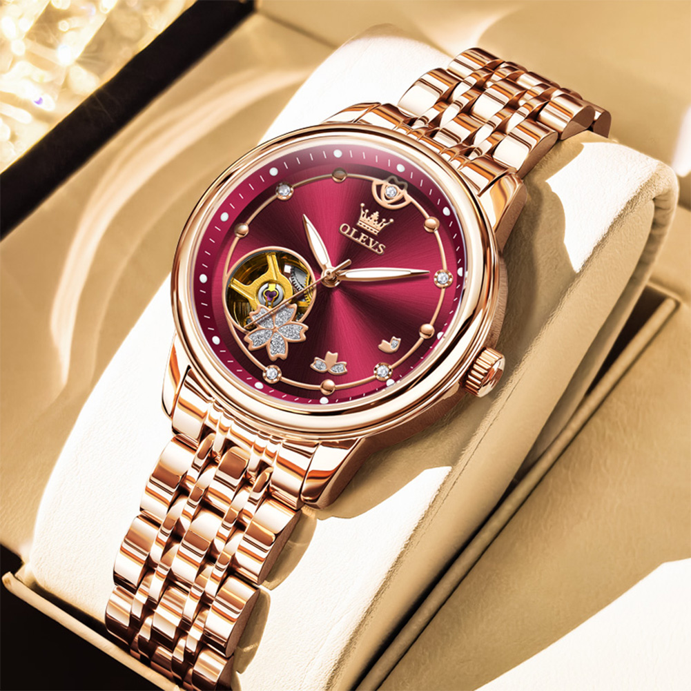 Rose Gold Wine Red Luxury Casu - Watch Winder Compact reseña y precio
