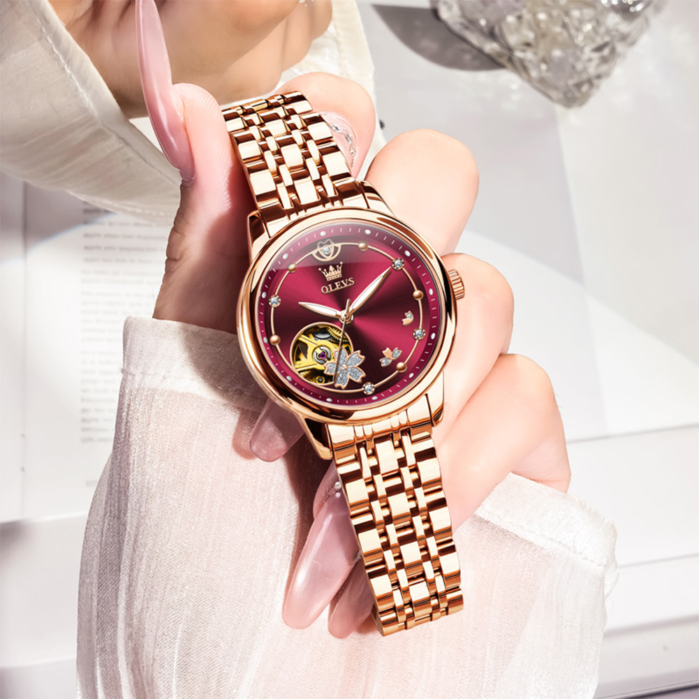 Rose Gold Wine Red Luxury Casu - Watch Winder Compact reseña y precio