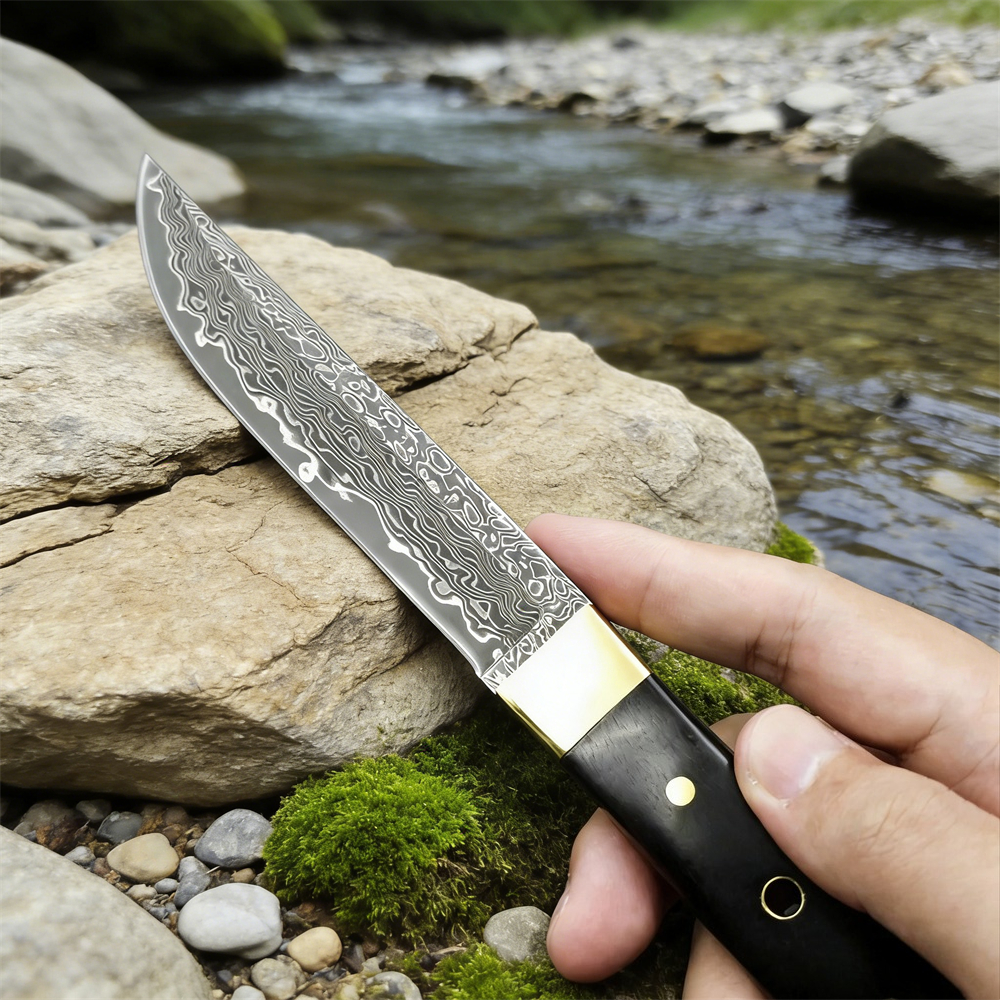 High Hardness Damascus Blade E - Edc Pocket Carry Fixed Blade reseña y precio