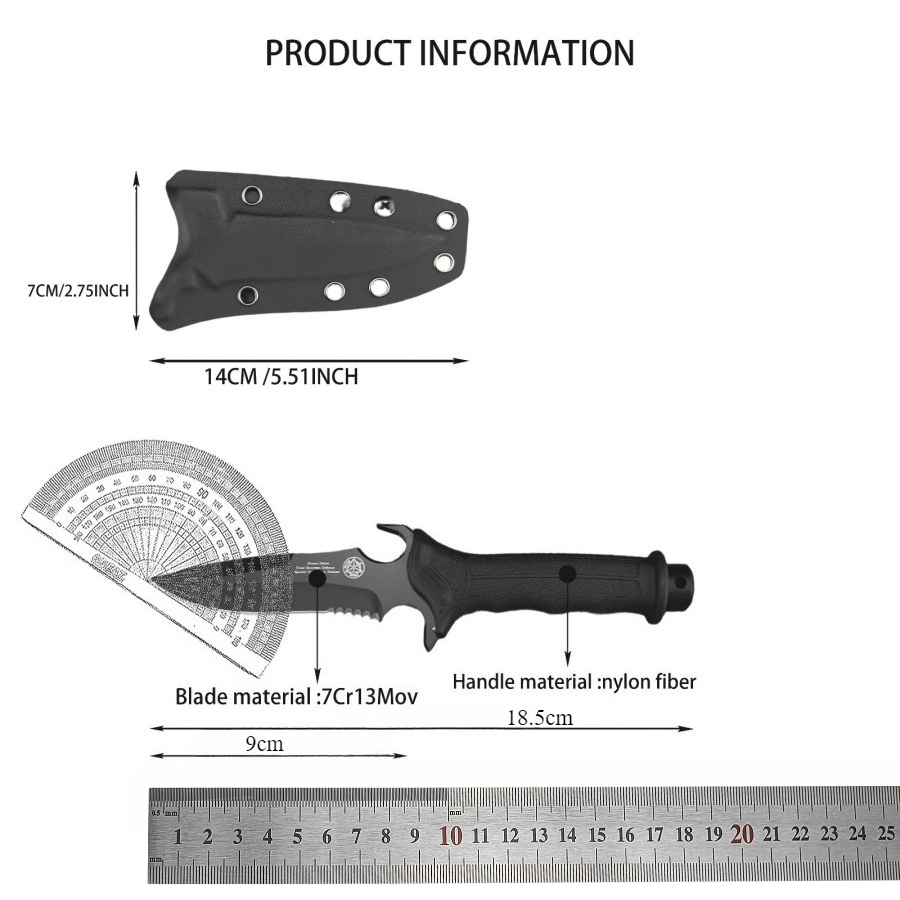 High-hardness Straight Knife 7 - Edc Fixed Blade Deep Carry reseña y precio
