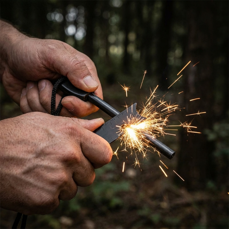 Multi-Function Wooden Handle M - Ferro Rod Striker reseña y precio
