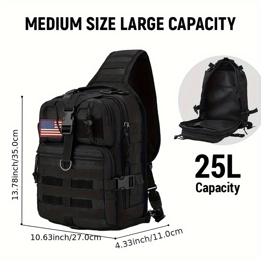 1pc 6.6gal Tactical Sling Back - Edc Front Carry Bag reseña y precio