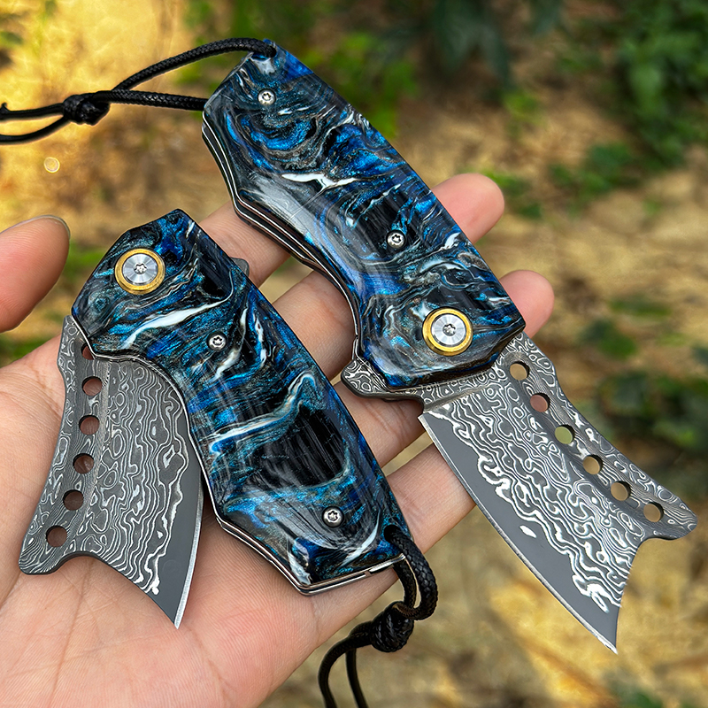 Handmade Damascus Steel Pocket - Edc Carry Pocket Knife reseña y precio