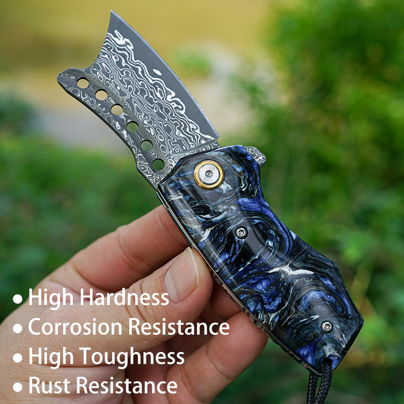 Handmade Damascus Steel Pocket - Edc Carry Pocket Knife reseña y precio