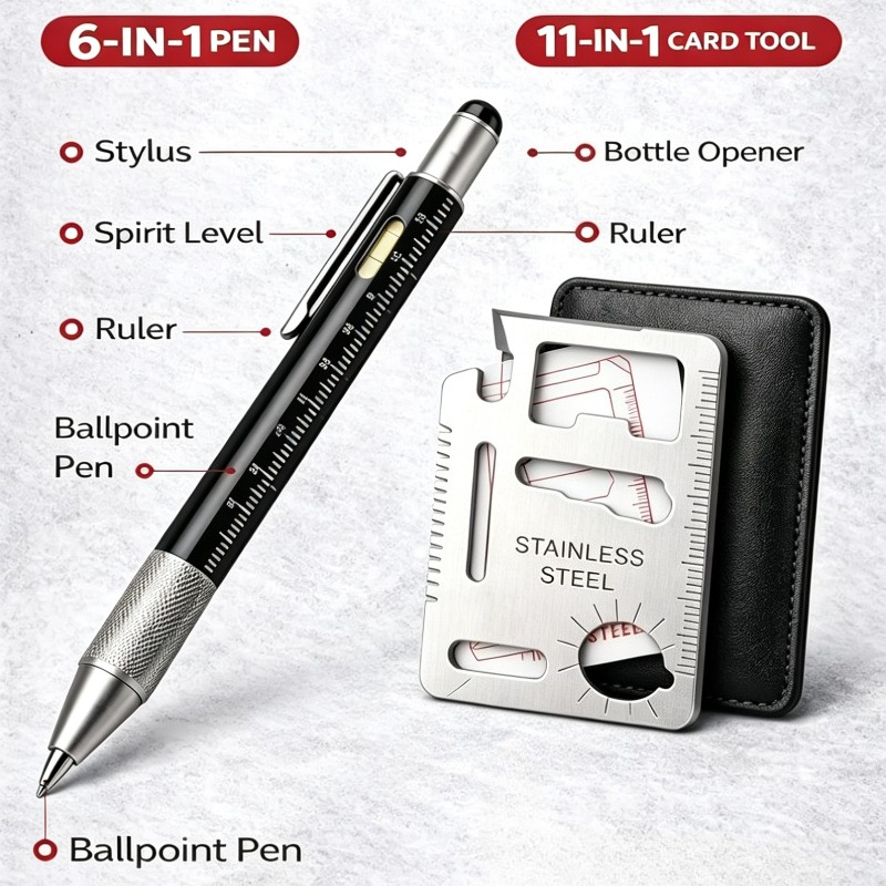 Men Gifts 6-in-1 Multitool Pen - Edc Carry Card reseña y precio