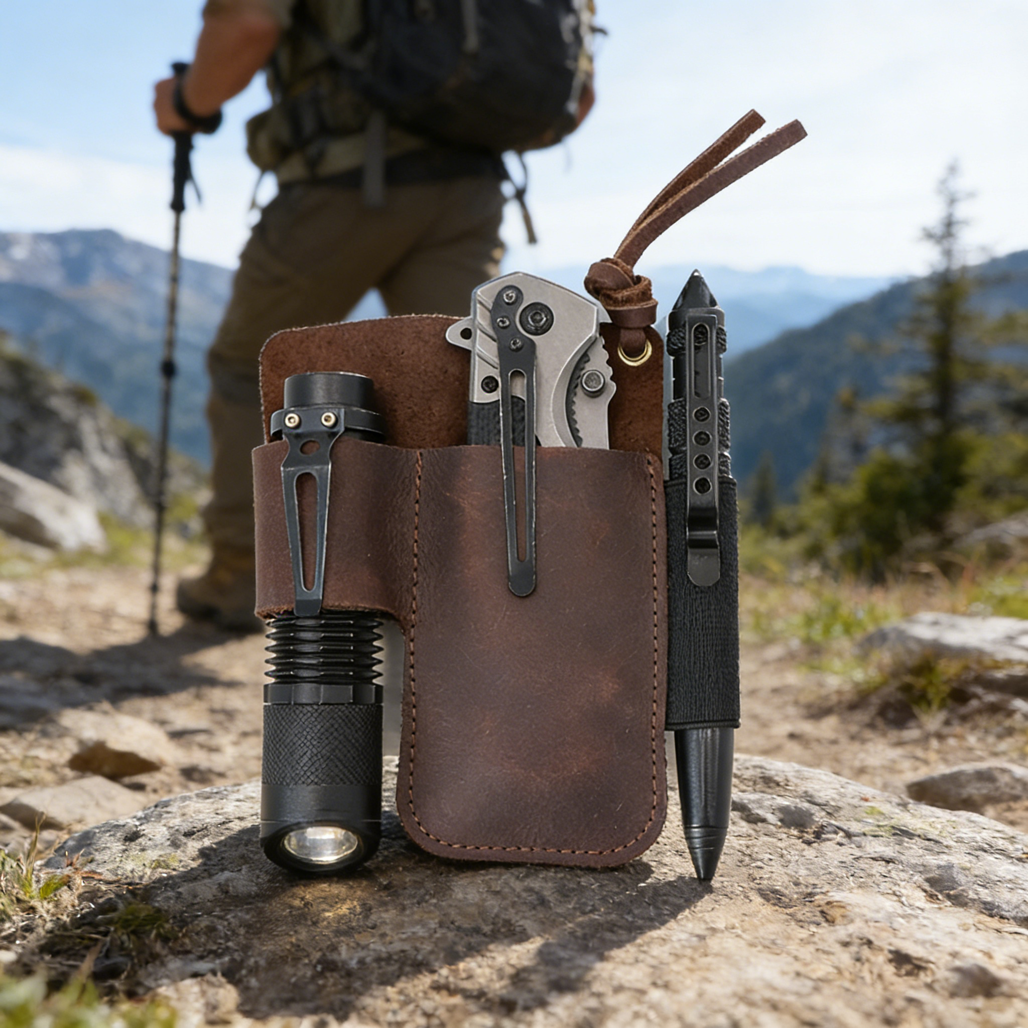 EDC Leather Flashlight Tool Ho - Edc Carry Belt reseña y precio