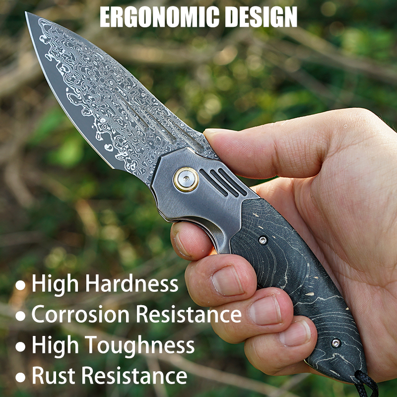VNLA Handmade Damascus Steel P - Edc Carry Pocket Knife reseña y precio