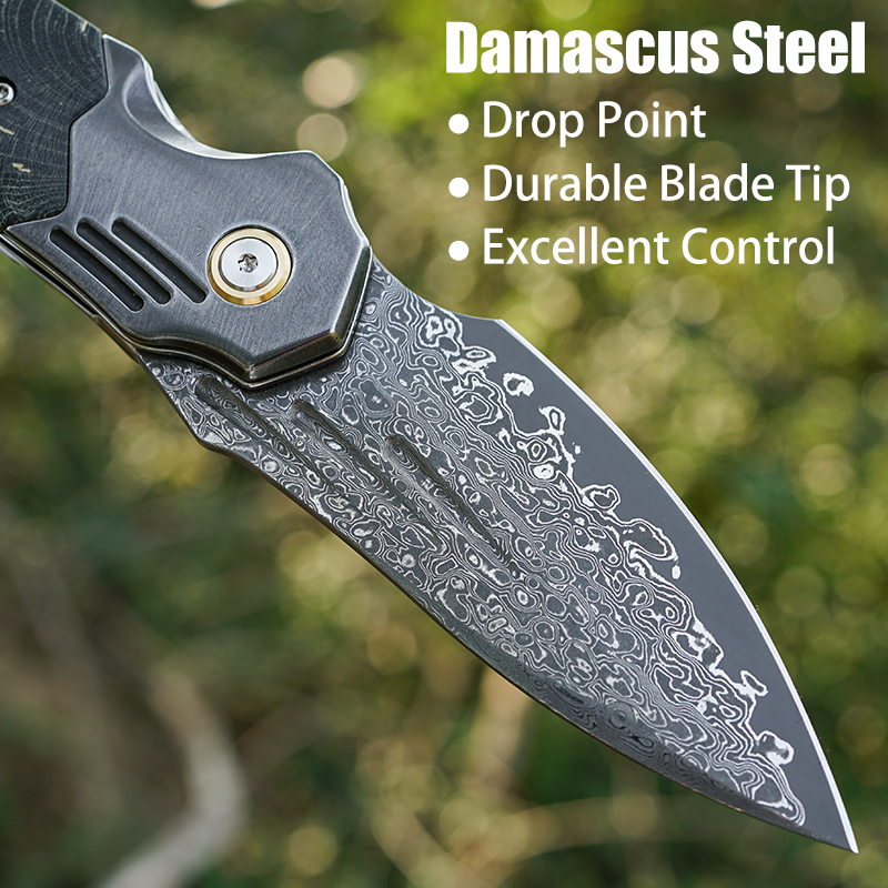 VNLA Handmade Damascus Steel P - Edc Carry Pocket Knife reseña y precio