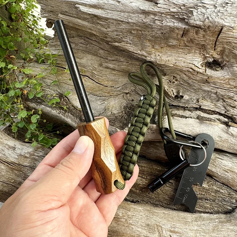 Outdoor Solid Wood Handle Fire - Ferro Rod Striker reseña y precio